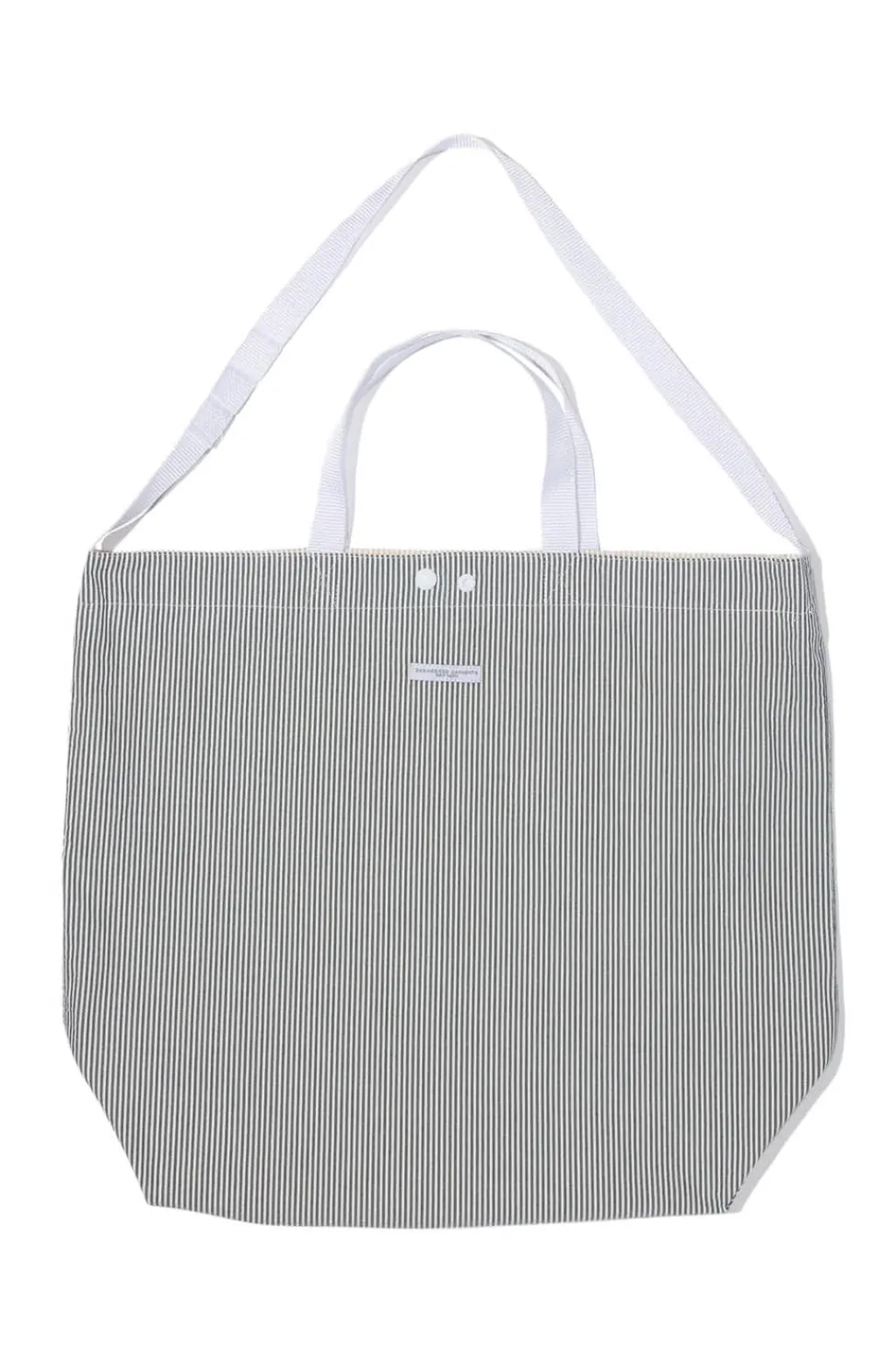 Best Engineered Garments Carry All Tote Reversible - Navy Cotton Seersucker Stripe