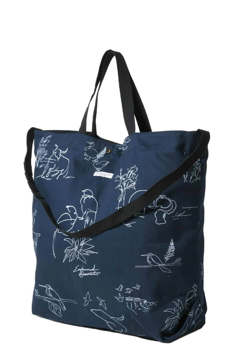 Online Engineered Garments Carry All Tote Reversible - Navy Animal Print 6.5oz Flat Twill