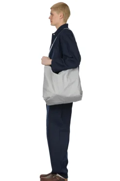 Best Engineered Garments Carry All Tote Reversible - Navy Cotton Seersucker Stripe