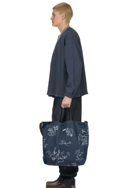 Discount Engineered Garments Carry All Tote Reversible - Navy Animal Print 6.5oz Flat Twill
