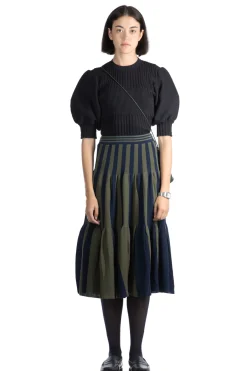 New CFCL Cascades Skirt - Fern Green-Navy