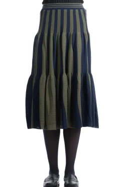 New CFCL Cascades Skirt - Fern Green-Navy
