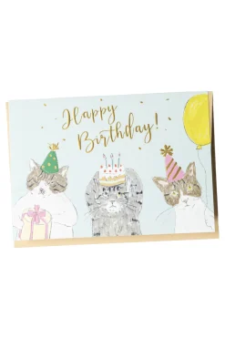 Fashion Mino Washi Cat Birthday Card - 3 Color Choices