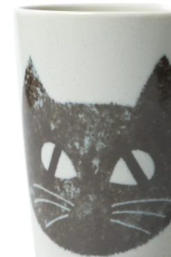Online Mino Pottery Cat's Face Mug BK