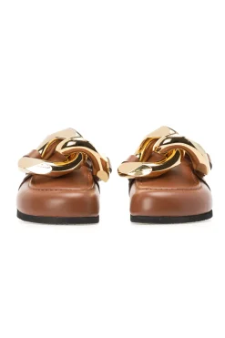 Sale JW Anderson Chain Loafer Leather Mules - Pecan