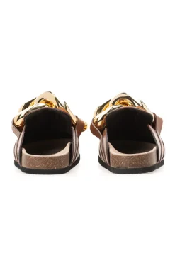 Sale JW Anderson Chain Loafer Leather Mules - Pecan