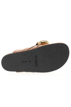 Sale JW Anderson Chain Loafer Leather Mules - Pecan
