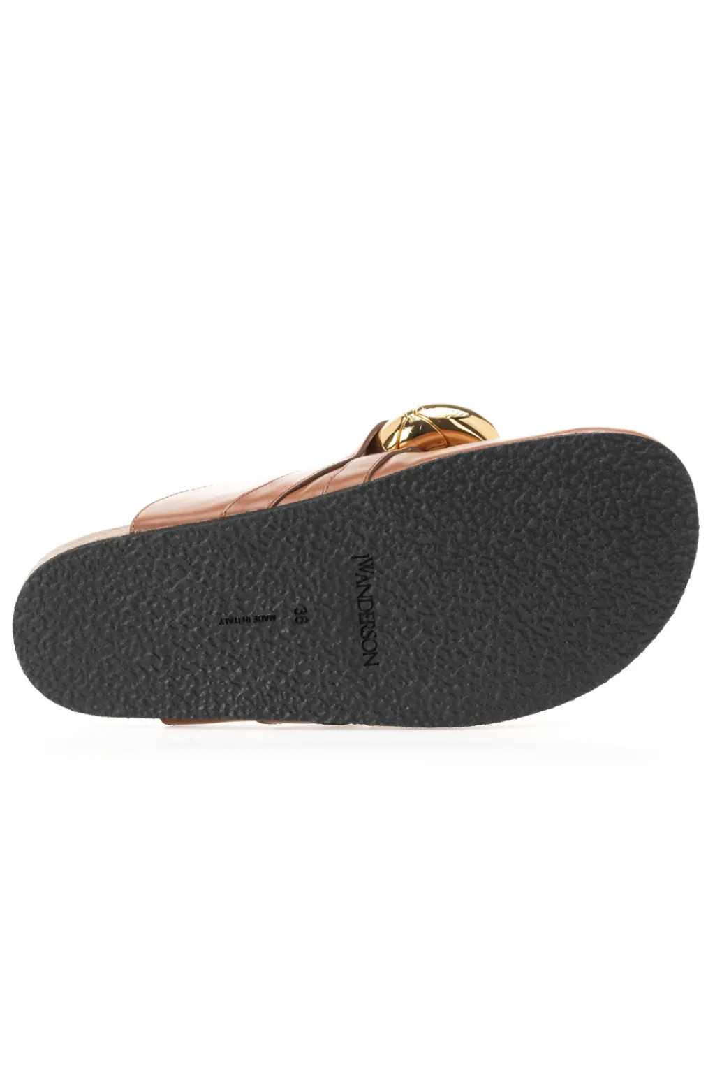 Sale JW Anderson Chain Loafer Leather Mules - Pecan