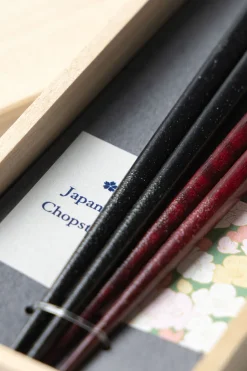 Hot Mino Washi Chopsticks - 2 Pairs - Gold Checker