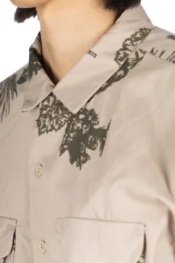 Outlet Engineered Garments Classic Shirt - Khaki Pinecone Print French Twill