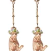 New Palnart Poc Clover Crown Bunny Earrings - Gold