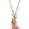 Fashion Palnart Poc Clover Crown Bunny Necklace - Gold