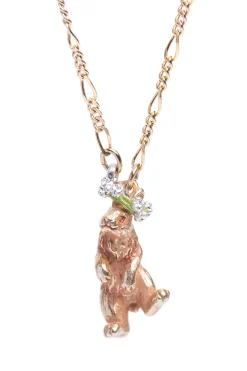 Fashion Palnart Poc Clover Crown Bunny Necklace - Gold