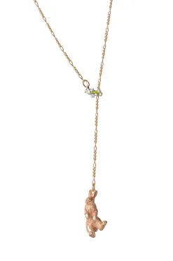 Fashion Palnart Poc Clover Crown Bunny Necklace - Gold