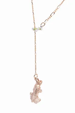 Fashion Palnart Poc Clover Crown Bunny Necklace - Gold