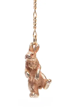 Fashion Palnart Poc Clover Crown Bunny Necklace - Gold