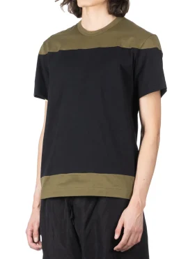 Online Comme Des Garcons Homme Deux Color Block SS T-Shirt - Black x Khaki