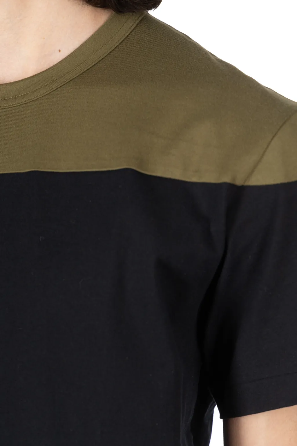 Online Comme Des Garcons Homme Deux Color Block SS T-Shirt - Black x Khaki