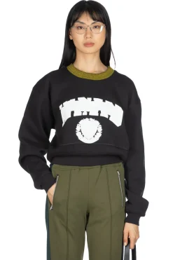 Fashion MUL PLA Color Collar Sweatshirt - Black