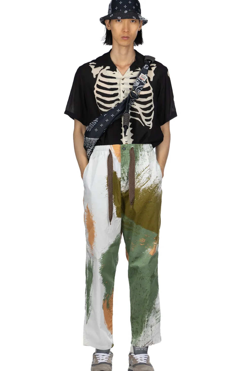 Fashion Kapital Combed Burberry BRUSH-CAMO EASY Pants - White