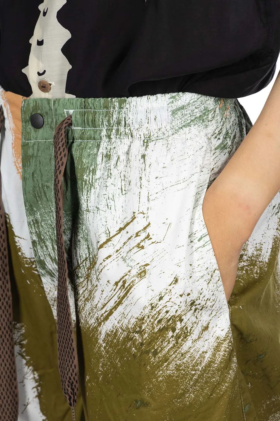 Fashion Kapital Combed Burberry BRUSH-CAMO EASY Pants - White