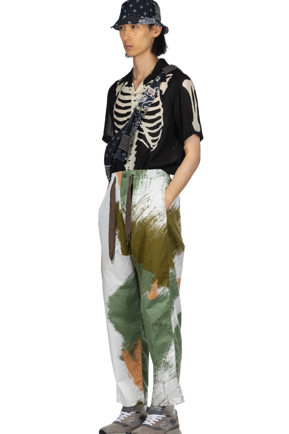 Fashion Kapital Combed Burberry BRUSH-CAMO EASY Pants - White