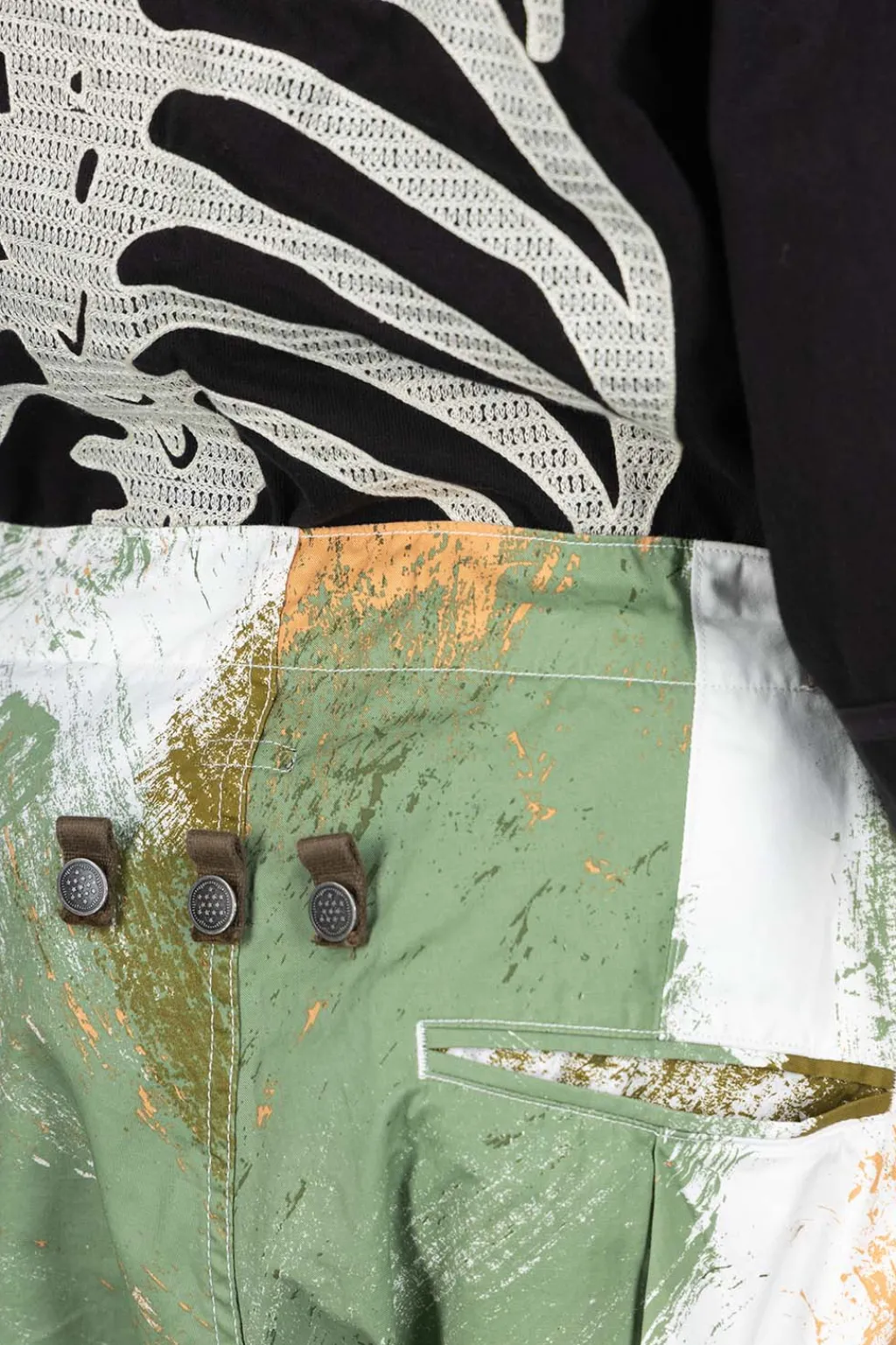 Sale Kapital Combed Burberry BRUSH-CAMO JUMBO Cargo Pants - White