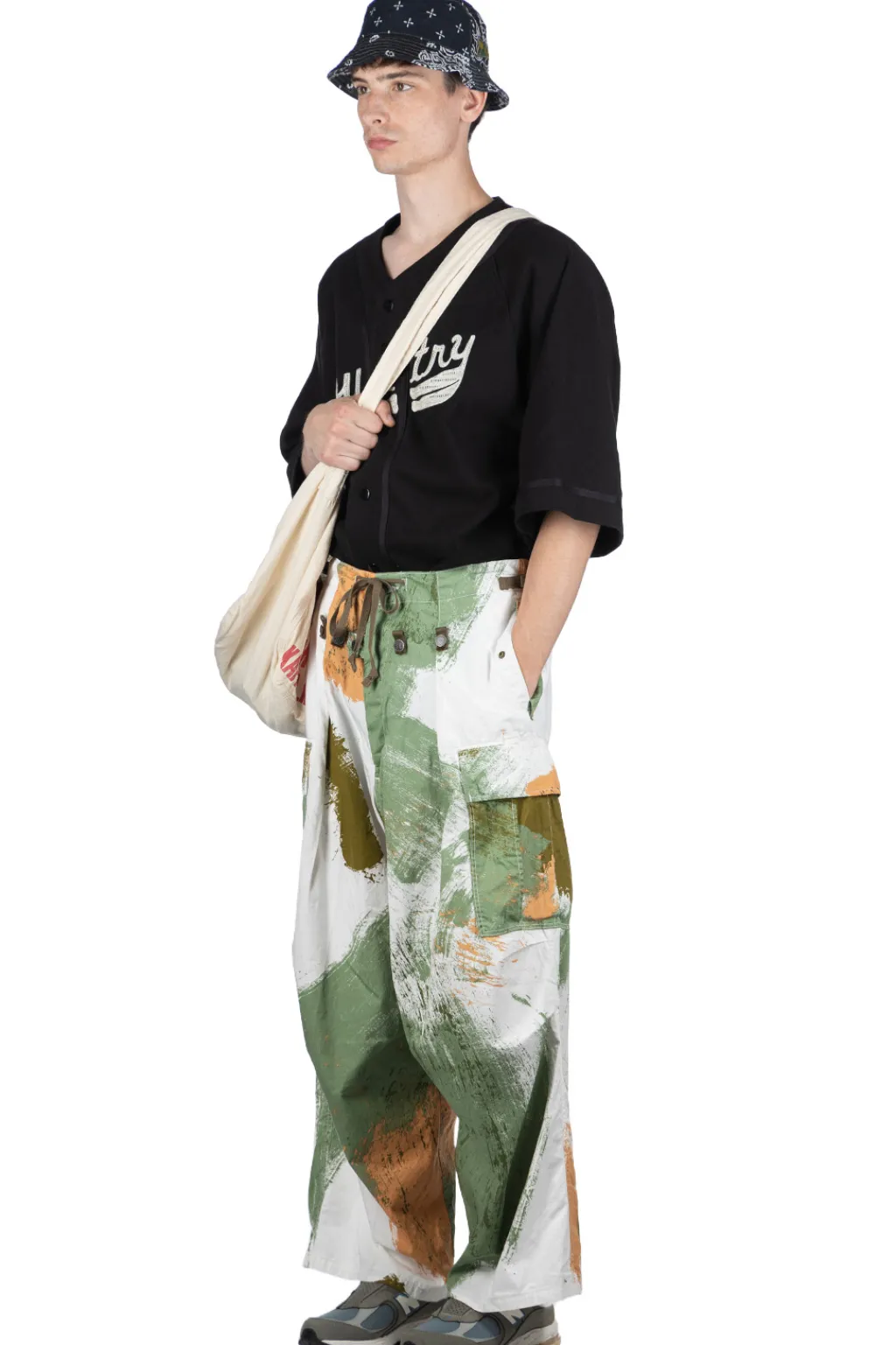 Sale Kapital Combed Burberry BRUSH-CAMO JUMBO Cargo Pants - White
