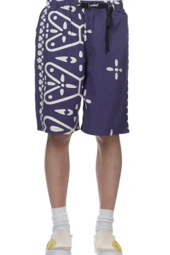 New Kapital Combed Burberry Homongo Cross Easy Shorts - Navy