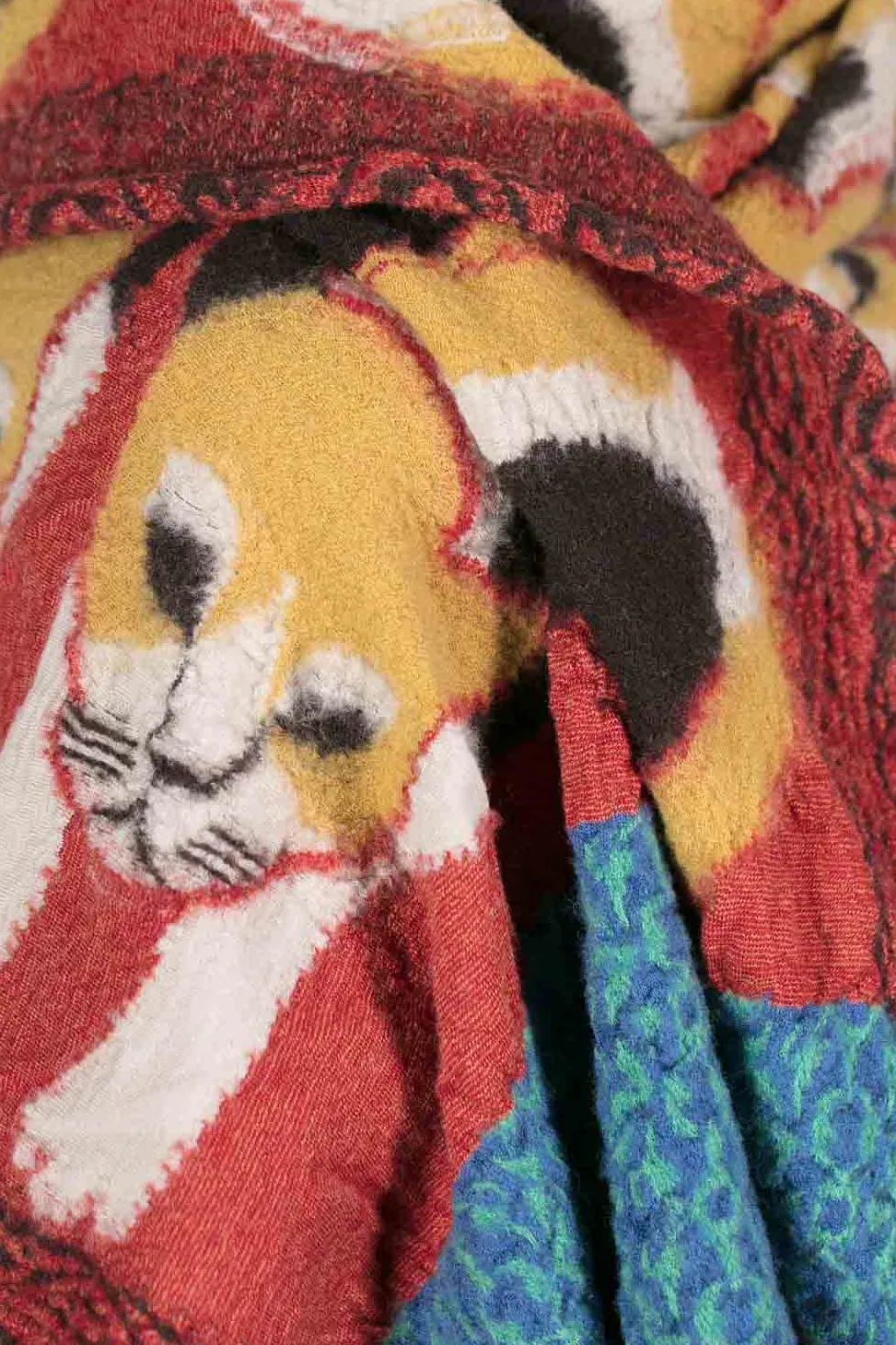 Discount Kapital Compressed Wool Scarf JAPAN MIKE Cat - Red