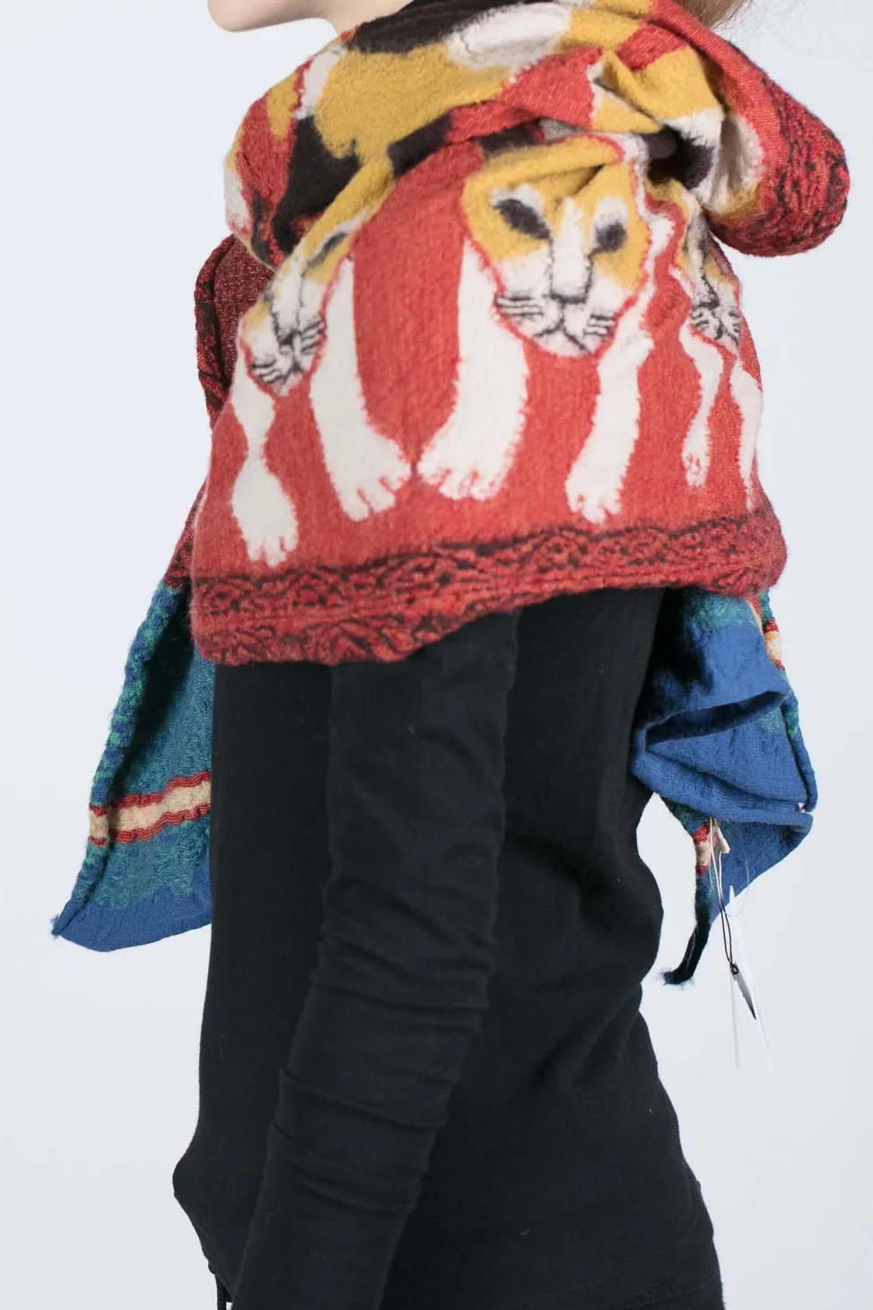 Discount Kapital Compressed Wool Scarf JAPAN MIKE Cat - Red