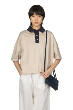 Discount NARU Compression Jersey Two-Tone Pullover - Beige