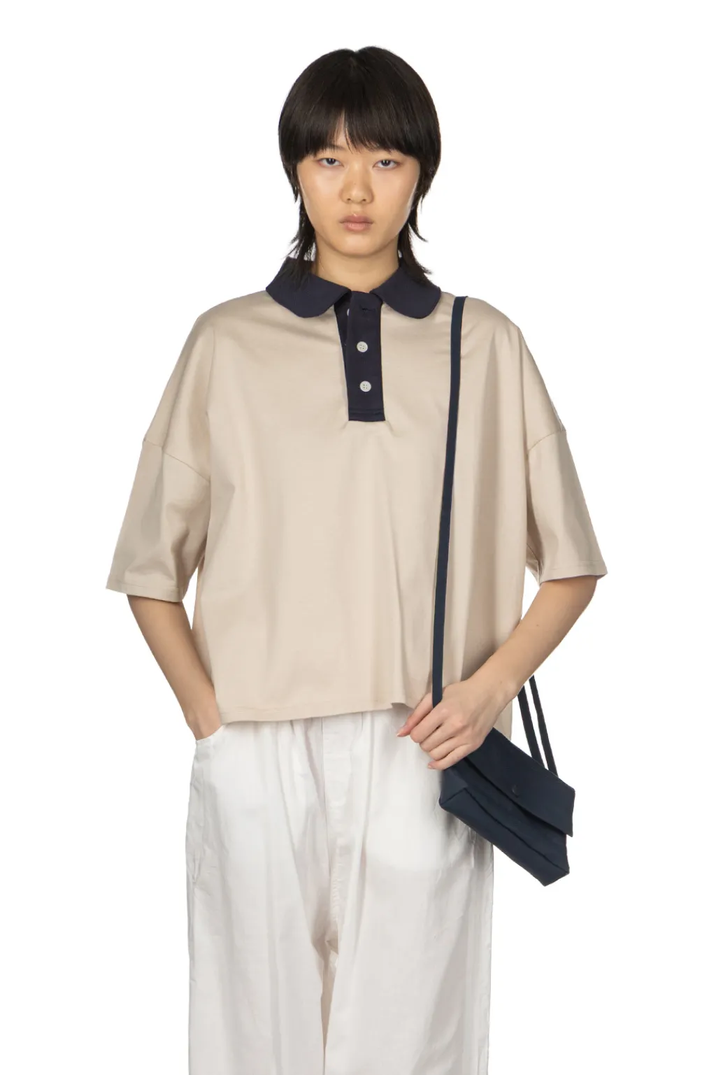 Discount NARU Compression Jersey Two-Tone Pullover - Beige