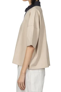 Discount NARU Compression Jersey Two-Tone Pullover - Beige