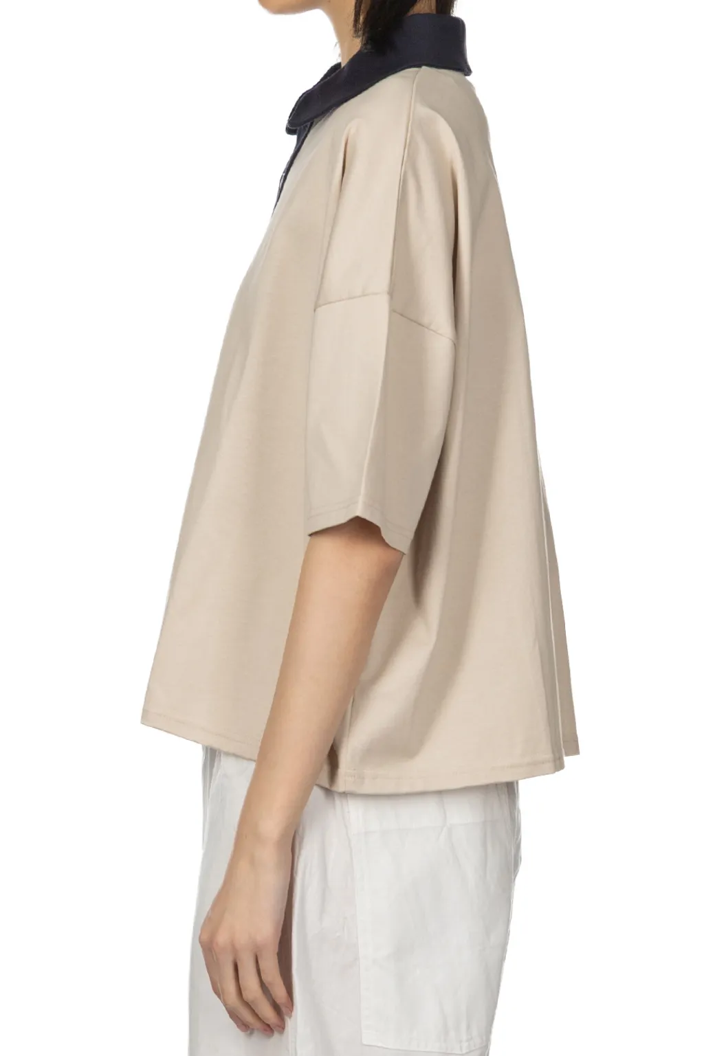 Discount NARU Compression Jersey Two-Tone Pullover - Beige