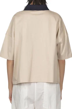 Discount NARU Compression Jersey Two-Tone Pullover - Beige