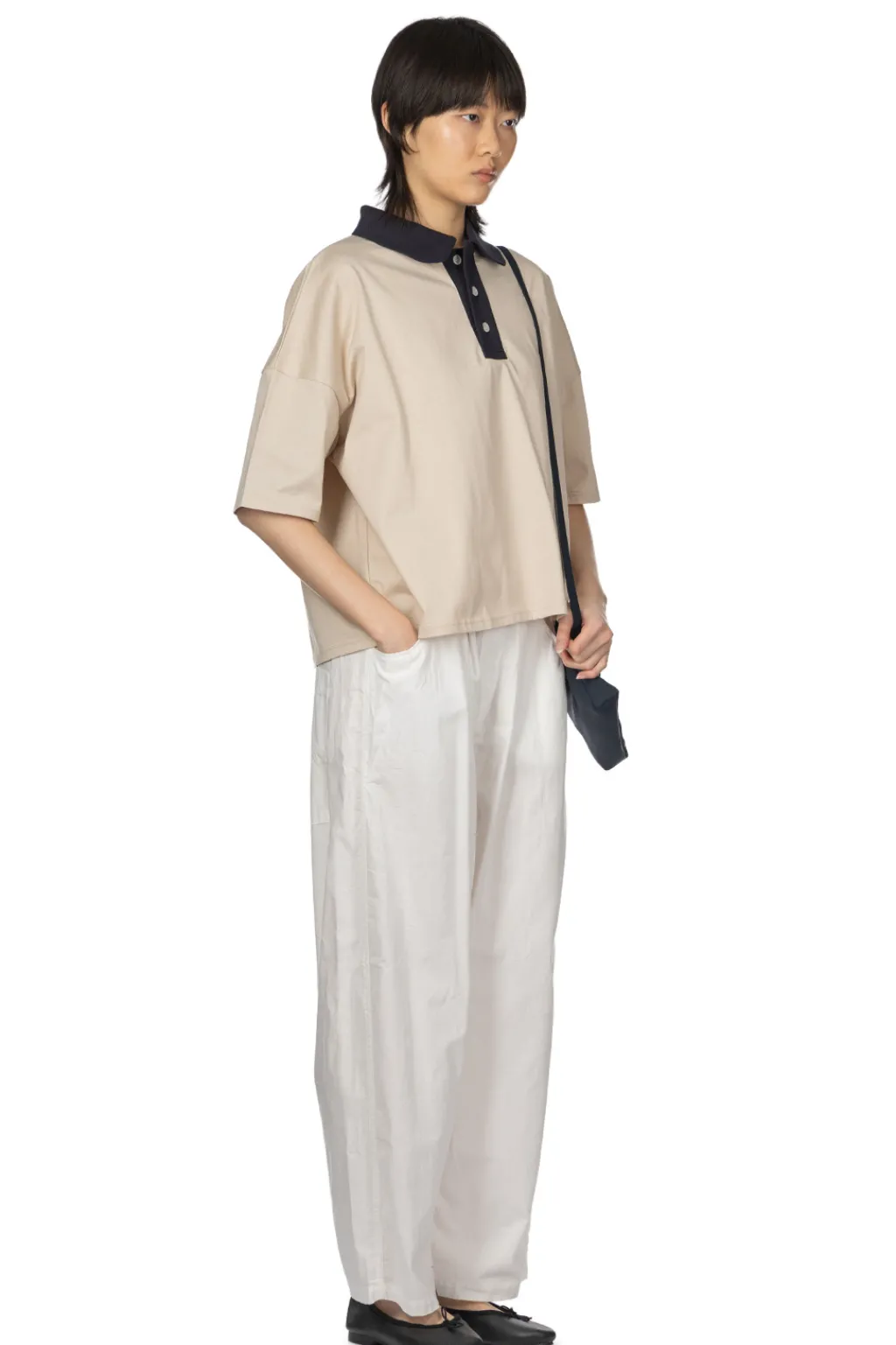 Discount NARU Compression Jersey Two-Tone Pullover - Beige