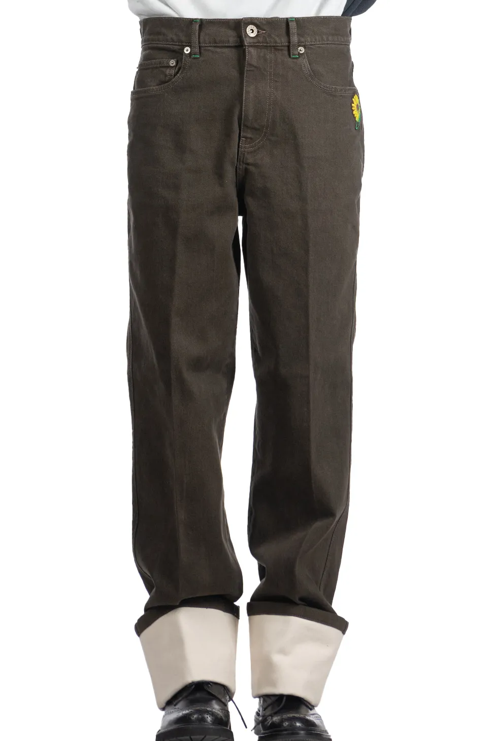 Online JW Anderson Contrast Turn Up Jeans - Smoke