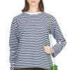 Fashion Nanamica COOLMAX Stripe Jersey LS Tee - Navy x White