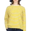 Clearance Nanamica COOLMAX Stripe Jersey LS Tee - Yellow x Natural
