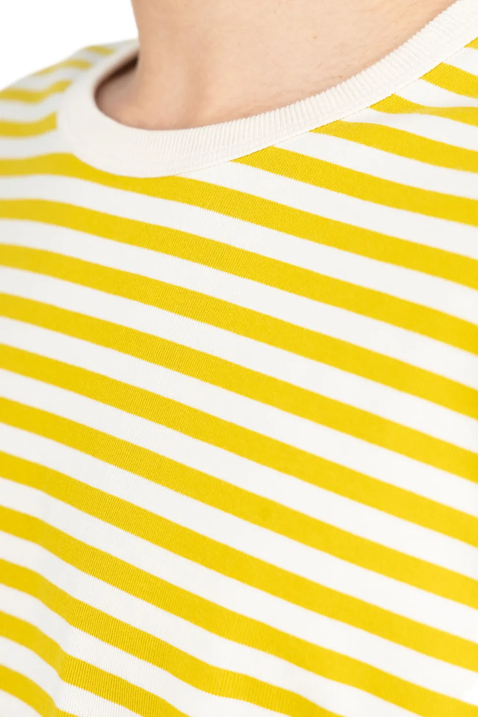 Outlet Nanamica COOLMAX Stripe Jersey LS Tee - Yellow x Natural