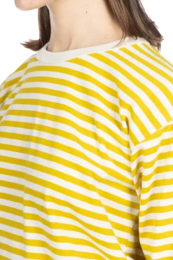 Clearance Nanamica COOLMAX Stripe Jersey LS Tee - Yellow x Natural