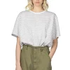 Best Nanamica Coolmax Stripe Jersey Tee - Sand Beige x White