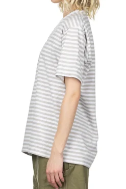 Best Nanamica Coolmax Stripe Jersey Tee - Sand Beige x White