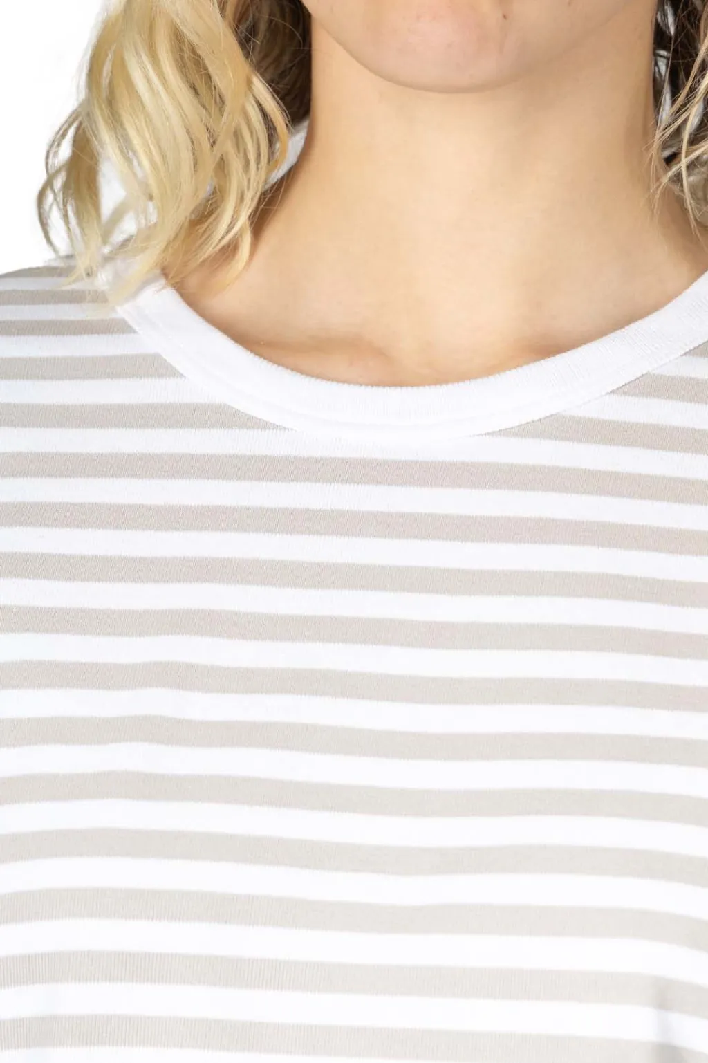 Best Nanamica Coolmax Stripe Jersey Tee - Sand Beige x White