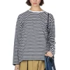 Sale Nanamica COOLMAX Stripe Jersey US Tee - Black White