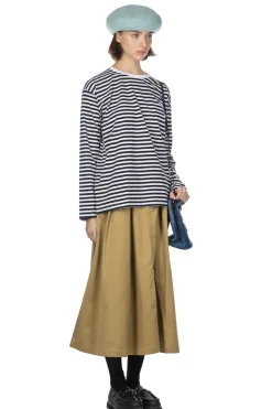Sale Nanamica COOLMAX Stripe Jersey US Tee - Black White