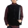 Sale Tigre Brocante Corduroy Open Pocket Vest - Black