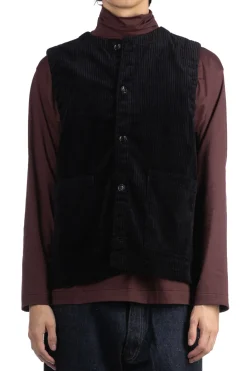 Sale Tigre Brocante Corduroy Open Pocket Vest - Black
