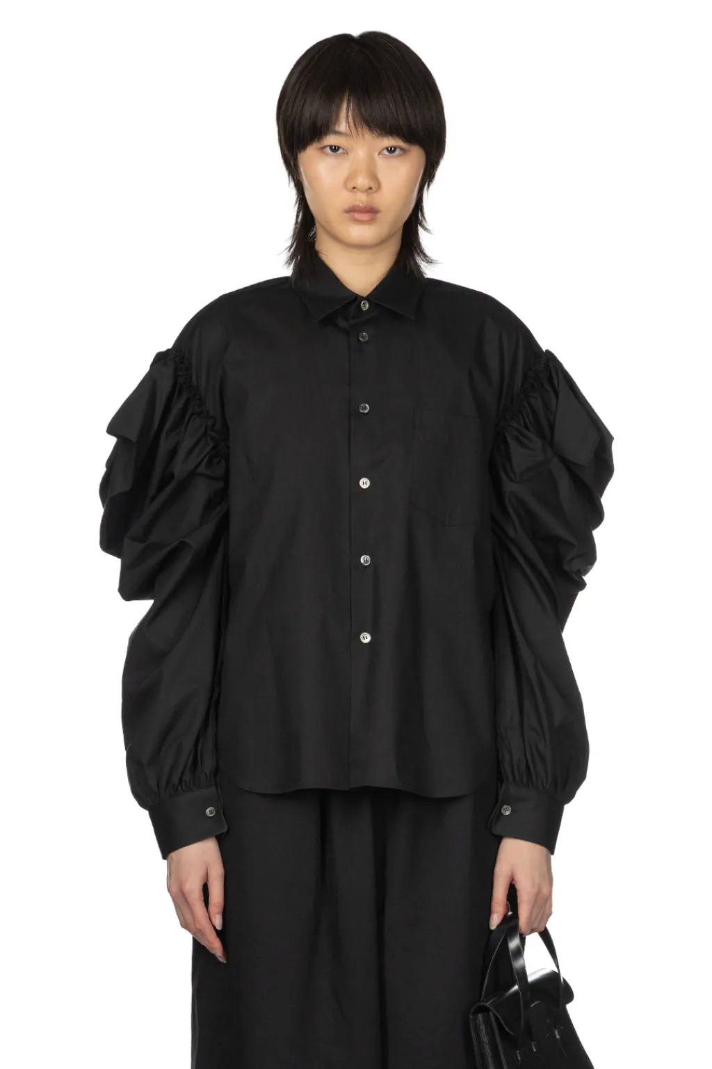 Discount Comme Des Garcons TAO Cotton Board Blouse - Black